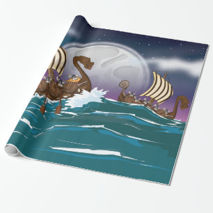 Viking Invasion Fleet Wrapping Paper
