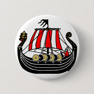 Viking Long Ship for Vikings 6 Cm Round Badge