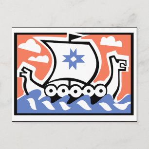 Viking Longboat Postcard