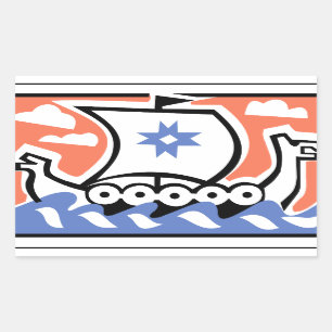 Viking Longboat Rectangular Sticker