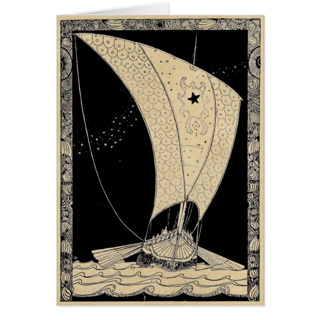 Viking Longship at Sea Note Card (Front)