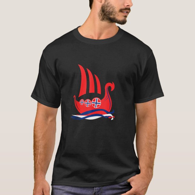 Viking Longship Norway Norse T-Shirt (Front)