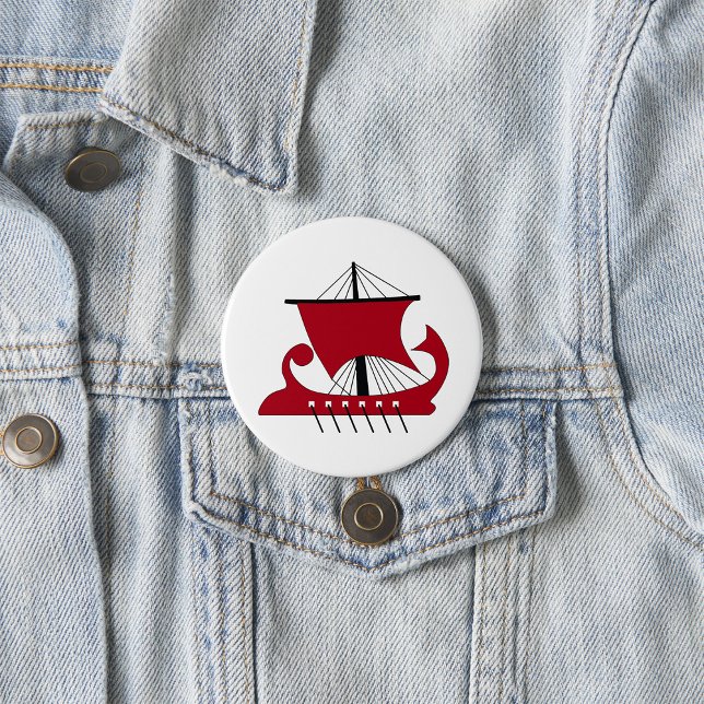 Viking Longship Silhouette Drakkar Ship  7.5 Cm Round Badge (Creator Uploaded)