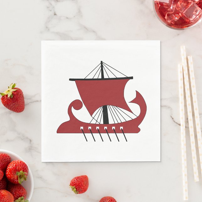Viking Longship Silhouette Drakkar Ship  Napkin (Creator Uploaded)