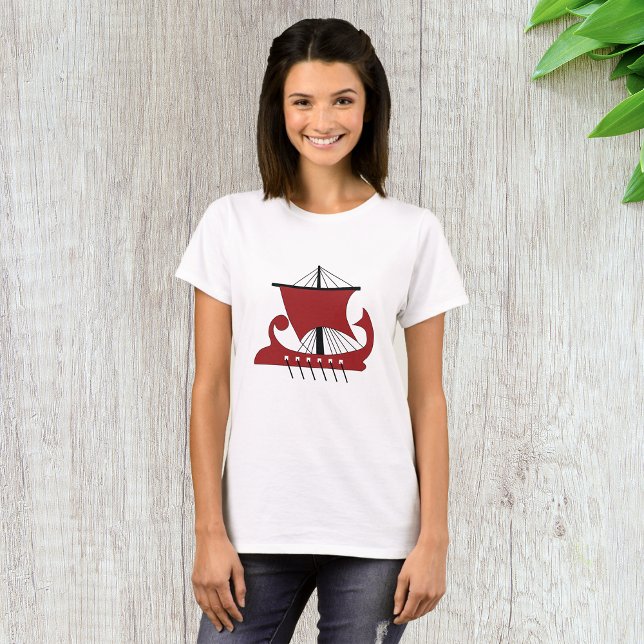 Viking Longship Silhouette Drakkar Ship  T-Shirt (Creator Uploaded)