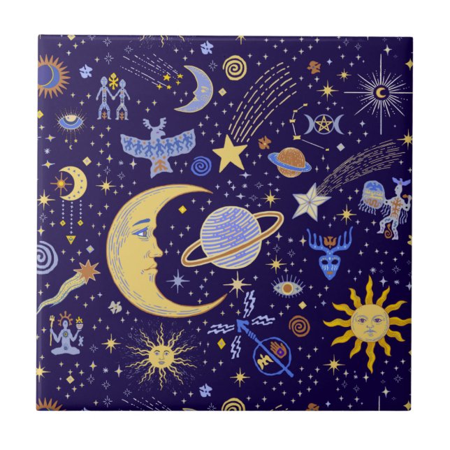 Viking Magic Celestial Dreams Ceramic Tile (Front)