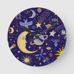 Viking Magic Celestial Dreams Round Clock
