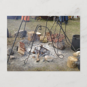Viking Market Campfire Cooking Postcard