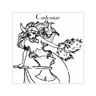 Viking Mermaid Warrior Thunder_Cove  Self-inking Stamp