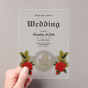 Viking mystical charm with elegant Celtic knots.  Acrylic Invitations