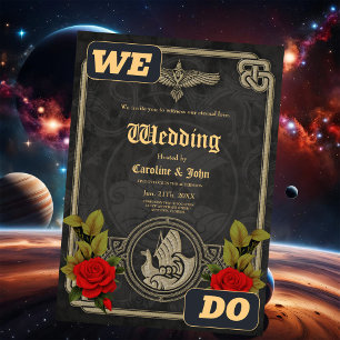 Viking mystical charm with elegant Celtic knots.  Invitation