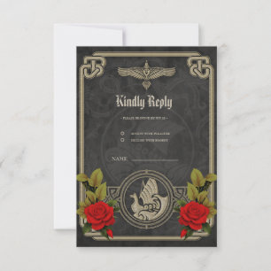 Viking mystical charm with elegant Celtic knots.  RSVP Card