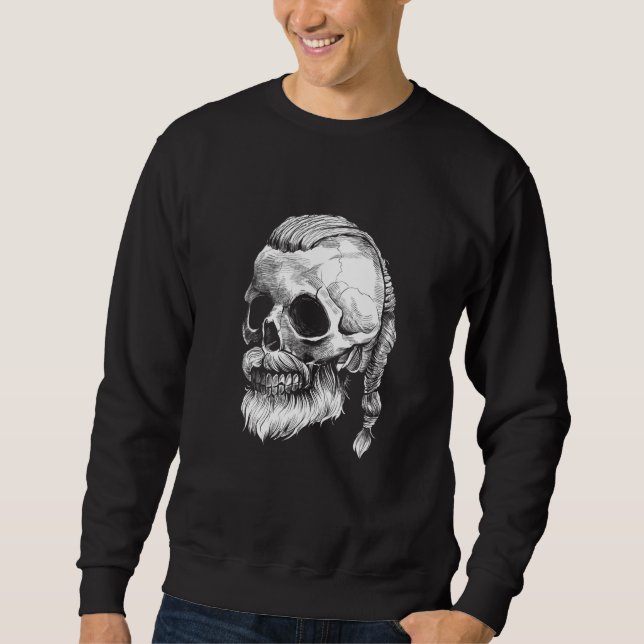 Viking Nordic Skull Norse Pagan Mythology Sweatshirt (Front)