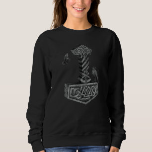 Viking Norse Mythology Thor's Mjolnir Odin's Hugin Sweatshirt