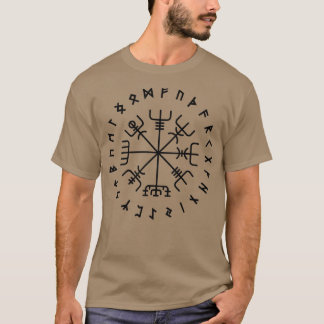 Viking Norse Protection Compass with Circle Runes  T-Shirt