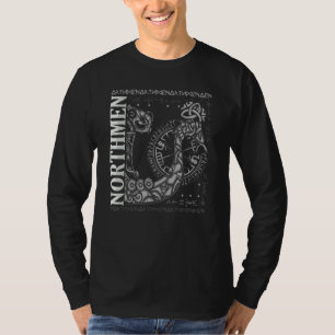 Viking Norseman Boat Runes Odin's Hammer Norse Com T-Shirt
