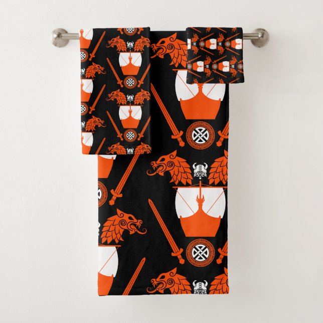 Viking Norsemen Bath Towel Set (Insitu)