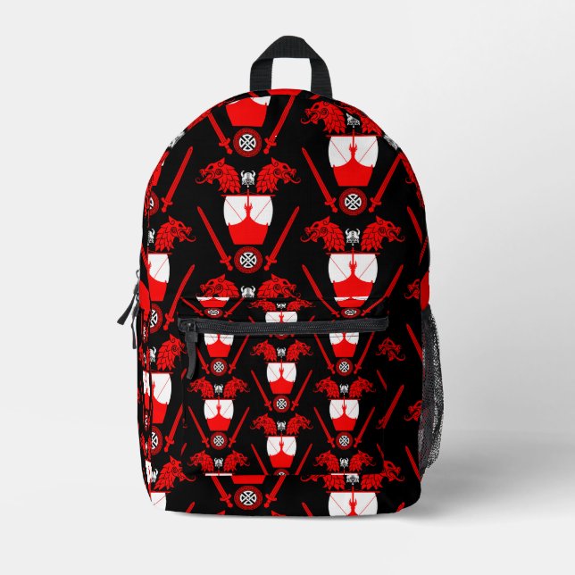 Viking Norsemen Printed Backpack (Front)
