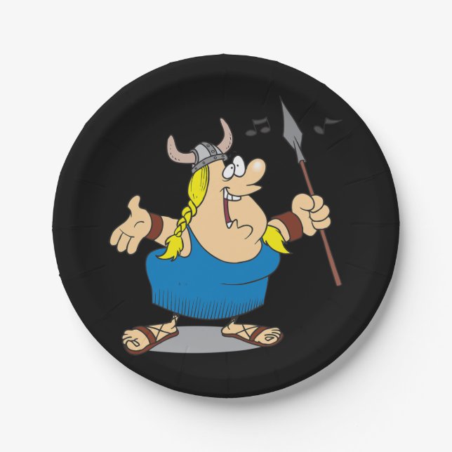 Viking Opera Singer Paper Plates (Front)