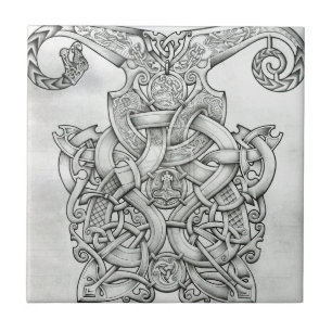 VIKING & OSEBERG KNOTWORK DESIGN CERAMIC TILE