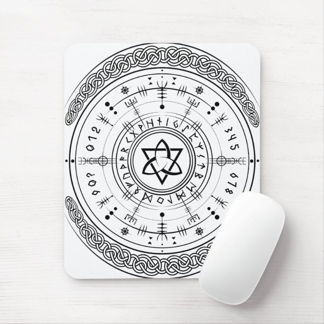 Viking Pagan Asatru Runic Compass, Vegvisir Runes  Mouse Pad (With Mouse)