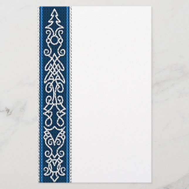 Viking Pattern Blue Stationery (Front)