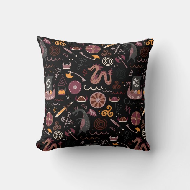 Viking pattern seamless design graphic cushion (Front)