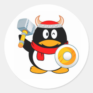 Viking Penguin Classic Round Sticker
