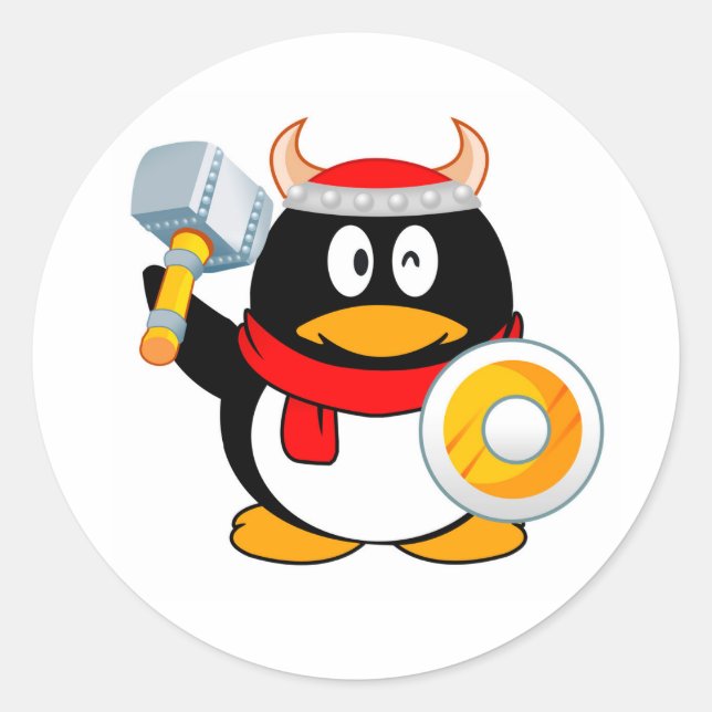 Viking Penguin  Classic Round Sticker (Front)
