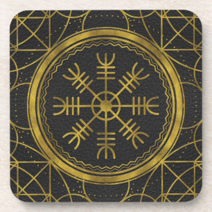 Viking protection runes helm of awe talisman coaster