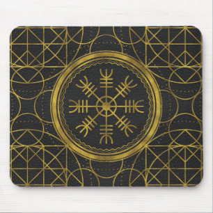 Viking protection runes helm of awe talisman mouse pad