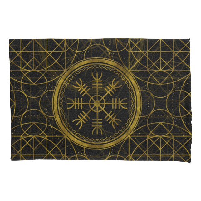 Viking protection runes helm of awe talisman pillowcase (Front)