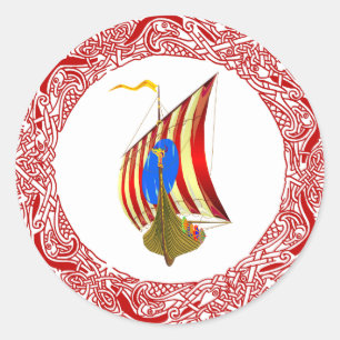 Viking raiders classic round sticker