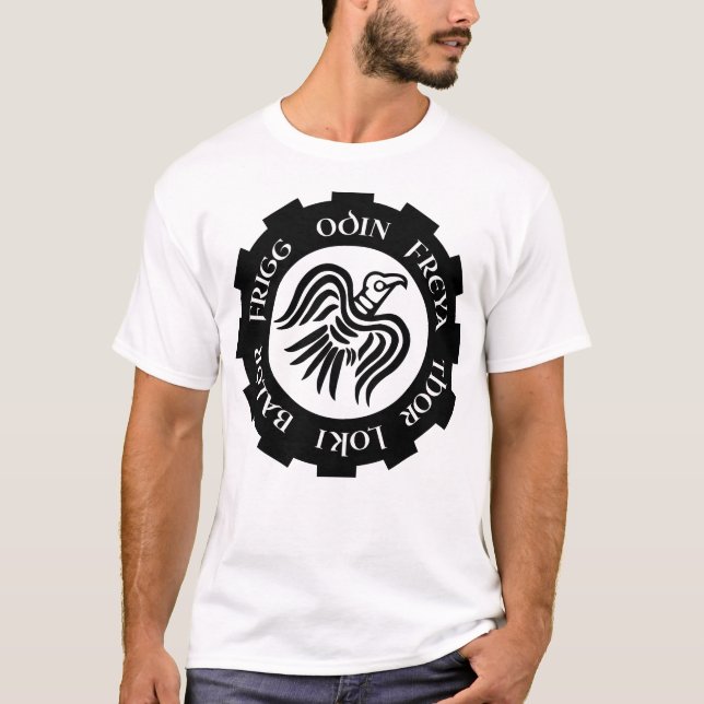 Viking Raven Banner Thor Freya Loki T-Shirt (Front)