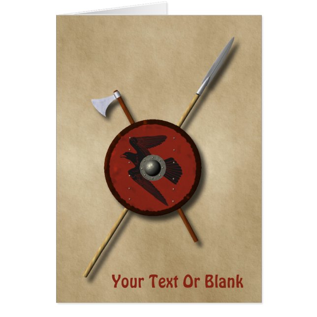 Viking Raven Shield And Weapons (Front)