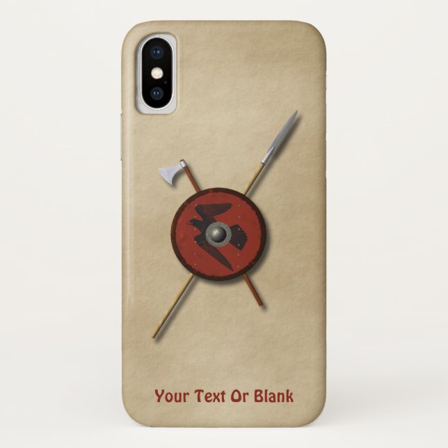 Viking Raven Shield And Weapons Case-Mate iPhone Case (Back)