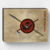 Viking Raven Shield And Weapons Wooden Box Sign (Front Horizontal)