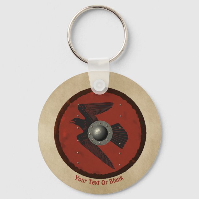 Viking Raven Shield Key Ring (Front)