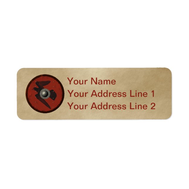 Viking Raven Shield Return Address Label (Front)