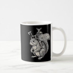 Viking Riding Squirrel Funny Warrior Art Coffee Mug