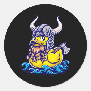 Viking Rubber Duck Funny Norse Classic Round Sticker