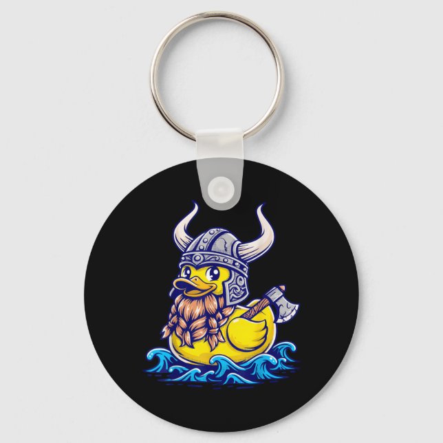Viking Rubber Duck Funny Norse Key Ring (Front)