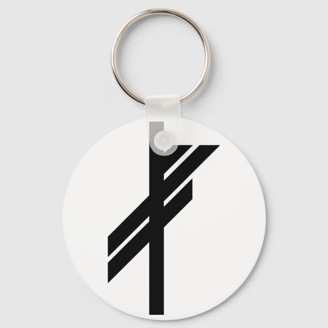 Viking Rune - Luck - black Key Ring (Front)