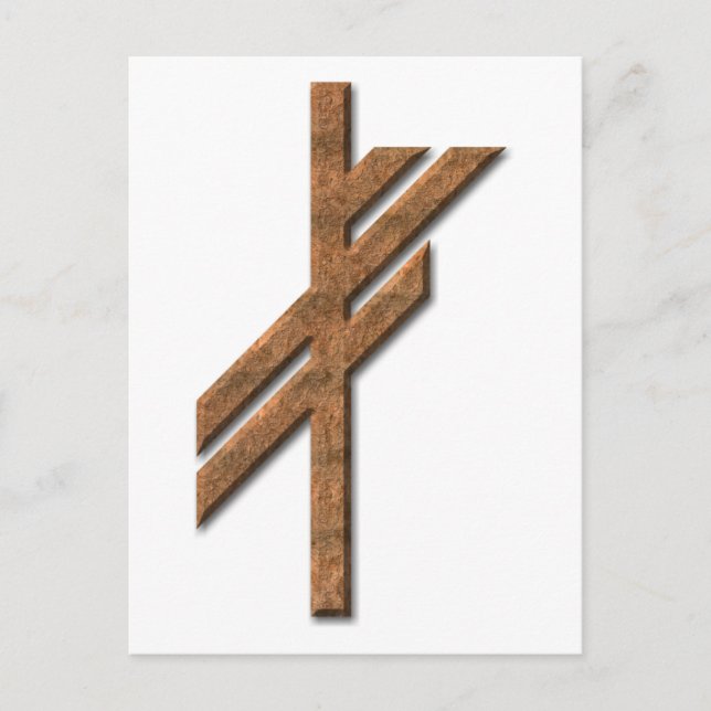 Viking rune - luck - rust postcard (Front)