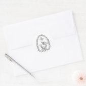 Viking Rune Stone black and white Classic Round Sticker (Envelope)
