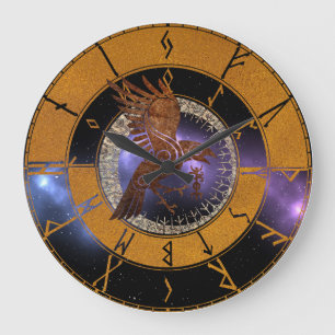 Viking Runes Large Clock