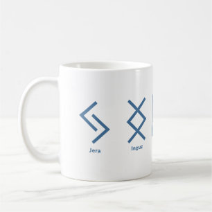 Viking Runes Norse Mythology Navy Geometric Coffee Mug