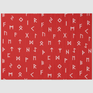 Viking Runes on Red Background Tissue Paper