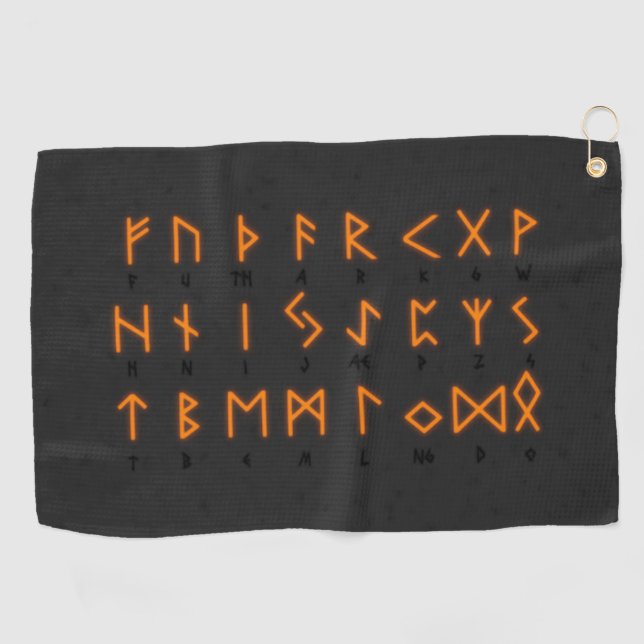 Viking Runic Alphabet Golf Towel (Horizontal)