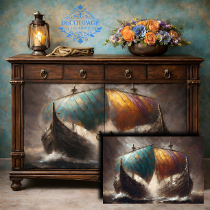 Viking Sails Clash Decoupage Tissue Paper